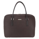 BURBERRY Hand Bag Leather Brown Silver Auth ka201-2