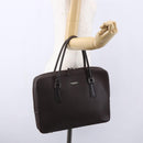 BURBERRY Hand Bag Leather Brown Silver Auth ka201-23