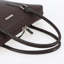 BURBERRY Hand Bag Leather Brown Silver Auth ka201-7