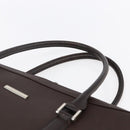BURBERRY Hand Bag Leather Brown Silver Auth ka201-8