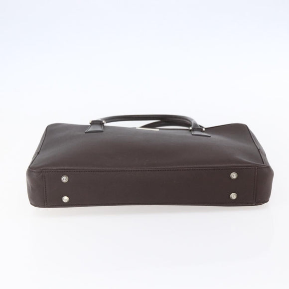 BURBERRY Hand Bag Leather Brown Silver Auth ka201