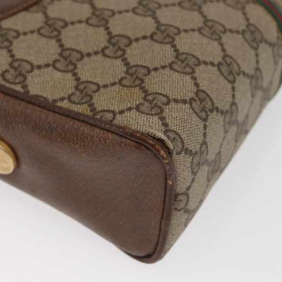 GUCCI GG Supreme Web Sherry Line Bag PVC Beige Gold 001 261 1086 Auth ka2010
