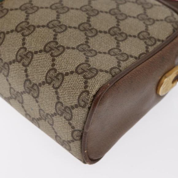 GUCCI GG Supreme Web Sherry Line Bag PVC Beige Gold 001 261 1086 Auth ka2010