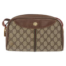 GUCCI GG Supreme Web Sherry Line Bag PVC Beige Gold 001 261 1086 Auth ka2010-13