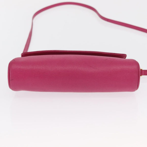 FENDI Shoulder Bag Leather 2way Pink Gold Auth ka2012