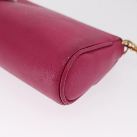 FENDI Shoulder Bag Leather 2way Pink Gold Auth ka2012