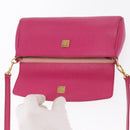 FENDI Shoulder Bag Leather 2way Pink Gold Auth ka2012-10