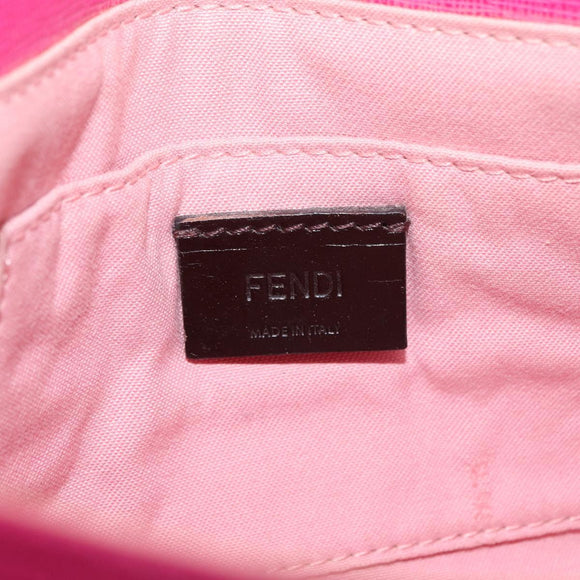 FENDI Shoulder Bag Leather 2way Pink Gold Auth ka2012