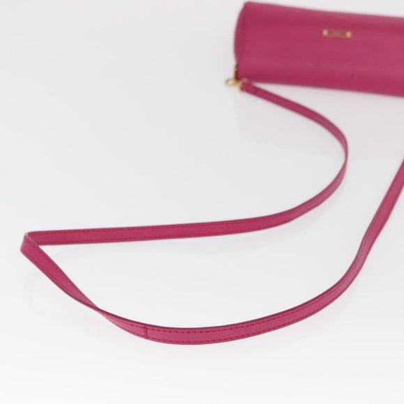 FENDI Shoulder Bag Leather 2way Pink Gold Auth ka2012
