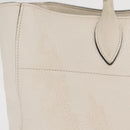 PRADA Hand Bag Leather White Gold Auth ka2014-3
