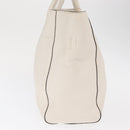 PRADA Hand Bag Leather White Gold Auth ka2014-4