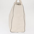 PRADA Hand Bag Leather White Gold Auth ka2014-5