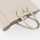 PRADA Hand Bag Leather White Gold Auth ka2014-7