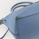 GUCCI Hand Bag Leather 2way Light Blue Gold 449651 Auth ka2016-10