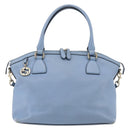 GUCCI Hand Bag Leather 2way Light Blue Gold 449651 Auth ka2016-13