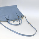 GUCCI Hand Bag Leather 2way Light Blue Gold 449651 Auth ka2016-9