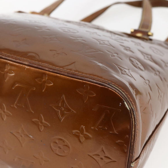 LOUIS VUITTON Monogram Vernis Houston Hand Bag Bronze M91122 LV Auth ka2018