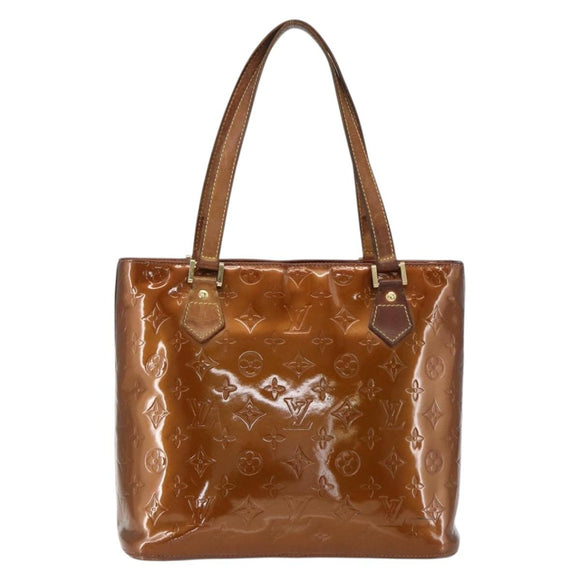 LOUIS VUITTON Monogram Vernis Houston Hand Bag Bronze M91122 LV Auth ka2018