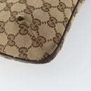 GUCCI GG Canvas Sherry Line Shoulder Bag Beige Silver 189749 Auth ka202-17