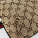 GUCCI GG Canvas Sherry Line Shoulder Bag Beige Silver 189749 Auth ka202-9