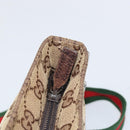 GUCCI GG Canvas Sherry Line Shoulder Bag Beige Silver 189749 Auth ka202-10