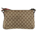 GUCCI GG Canvas Sherry Line Shoulder Bag Beige Silver 189749 Auth ka202-2