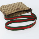 GUCCI GG Canvas Sherry Line Shoulder Bag Beige Silver 189749 Auth ka202-7