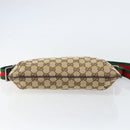 GUCCI GG Canvas Sherry Line Shoulder Bag Beige Silver 189749 Auth ka202-5