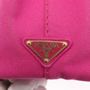PRADA Canapa PM Hand Bag Canvas 2way Pink Gold Auth ka2023-18