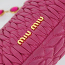 Miu Miu Matelasse Chain Shoulder Bag Leather 2way Pink Gold Auth ka2027V-19