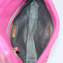 Miu Miu Matelasse Chain Shoulder Bag Leather 2way Pink Gold Auth ka2027V-10