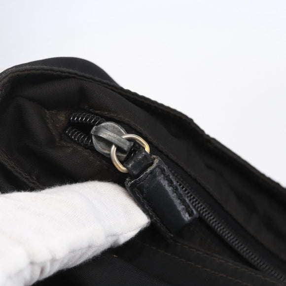 PRADA Shoulder Bag Nylon Black Silver Auth ka203