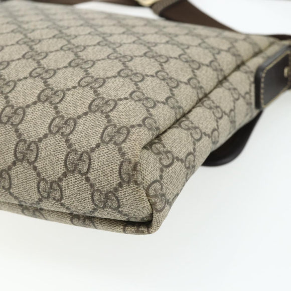 GUCCI GG Supreme Shoulder Bag PVC Beige Gold 223666 Auth ka2033
