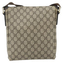 GUCCI GG Supreme Shoulder Bag PVC Beige Gold 223666 Auth ka2033-2