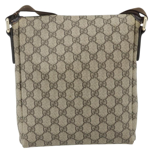 GUCCI GG Supreme Shoulder Bag PVC Beige Gold 223666 Auth ka2033