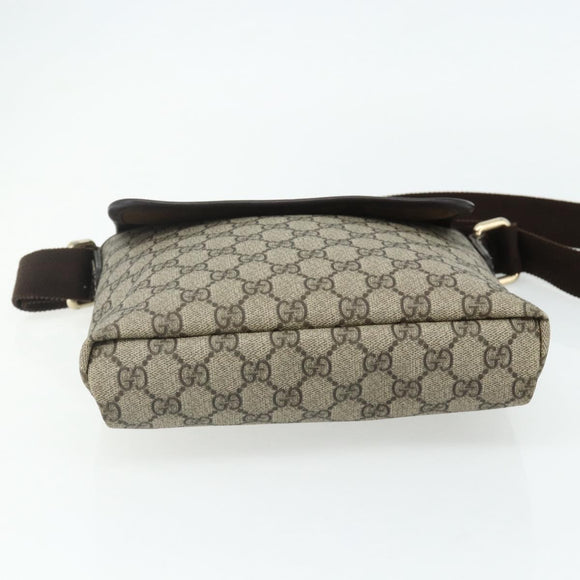 GUCCI GG Supreme Shoulder Bag PVC Beige Gold 223666 Auth ka2033