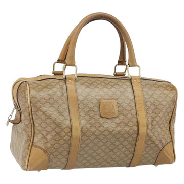 CELINE Macadam Canvas Hand Bag PVC Beige Silver Auth ka2034