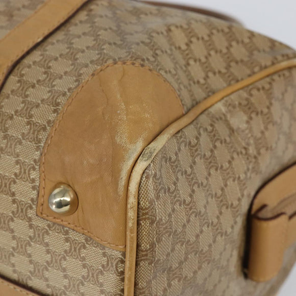 CELINE Macadam Canvas Hand Bag PVC Beige Silver Auth ka2034