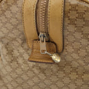 CELINE Macadam Canvas Hand Bag PVC Beige Silver Auth ka2034-10