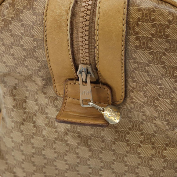 CELINE Macadam Canvas Hand Bag PVC Beige Silver Auth ka2034