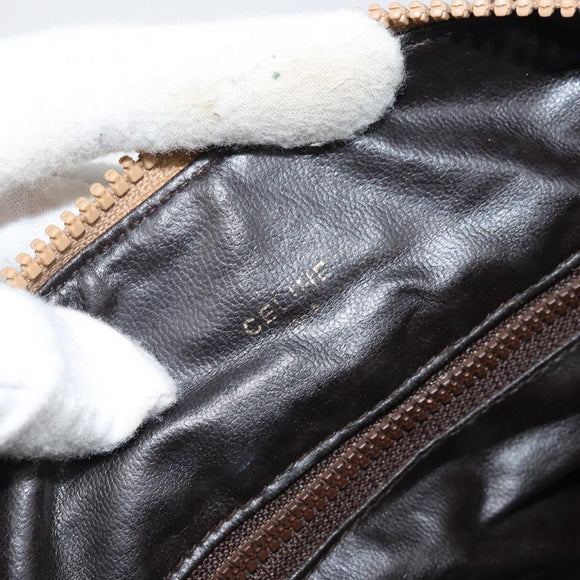 CELINE Macadam Canvas Hand Bag PVC Beige Silver Auth ka2034