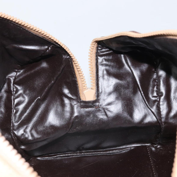 CELINE Macadam Canvas Hand Bag PVC Beige Silver Auth ka2034