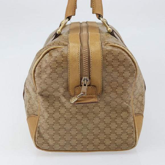 CELINE Macadam Canvas Hand Bag PVC Beige Silver Auth ka2034