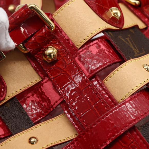 LOUIS VUITTON Monogram Ruby Sarina MM Tote Bag Red M95611 LV Auth ka2035