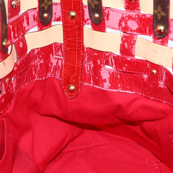 LOUIS VUITTON Monogram Ruby Sarina MM Tote Bag Red M95611 LV Auth ka2035
