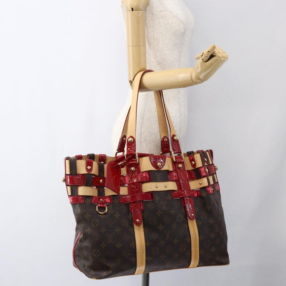 LOUIS VUITTON Monogram Ruby Sarina MM Tote Bag Red M95611 LV Auth ka2035