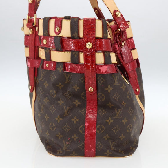 LOUIS VUITTON Monogram Ruby Sarina MM Tote Bag Red M95611 LV Auth ka2035