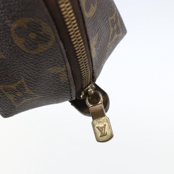 LOUIS VUITTON Monogram Trousse Demi Ronde Cosmetic Pouch M47520 LV Auth ka2037