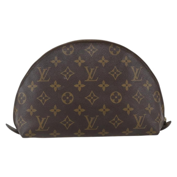 LOUIS VUITTON Monogram Trousse Demi Ronde Cosmetic Pouch M47520 LV Auth ka2037