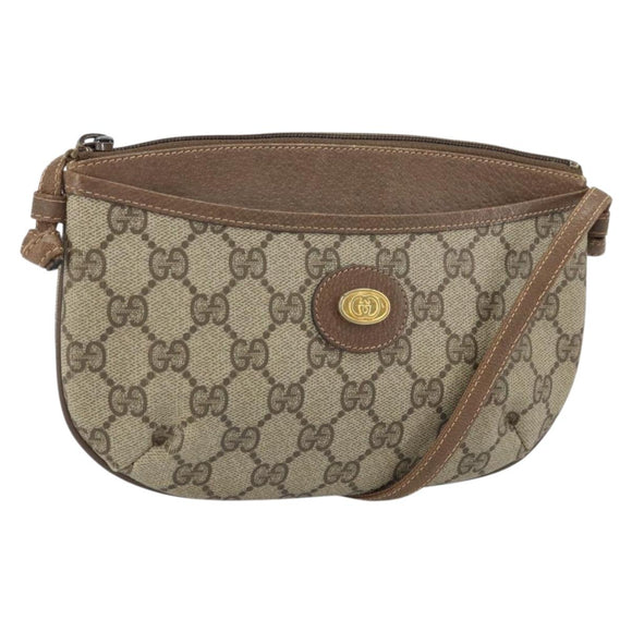 GUCCI GG Plus Supreme Shoulder Bag PVC Beige Gold 904 02 020 Auth ka2038